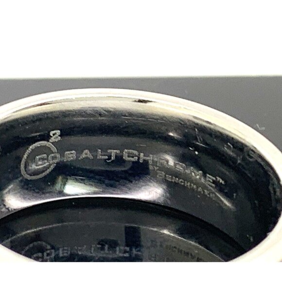 Men's Wedding Band Cobalt Chrome Benchmark Gray Silver 9mm Wide Ring Size 11 - Picture 10 of 14